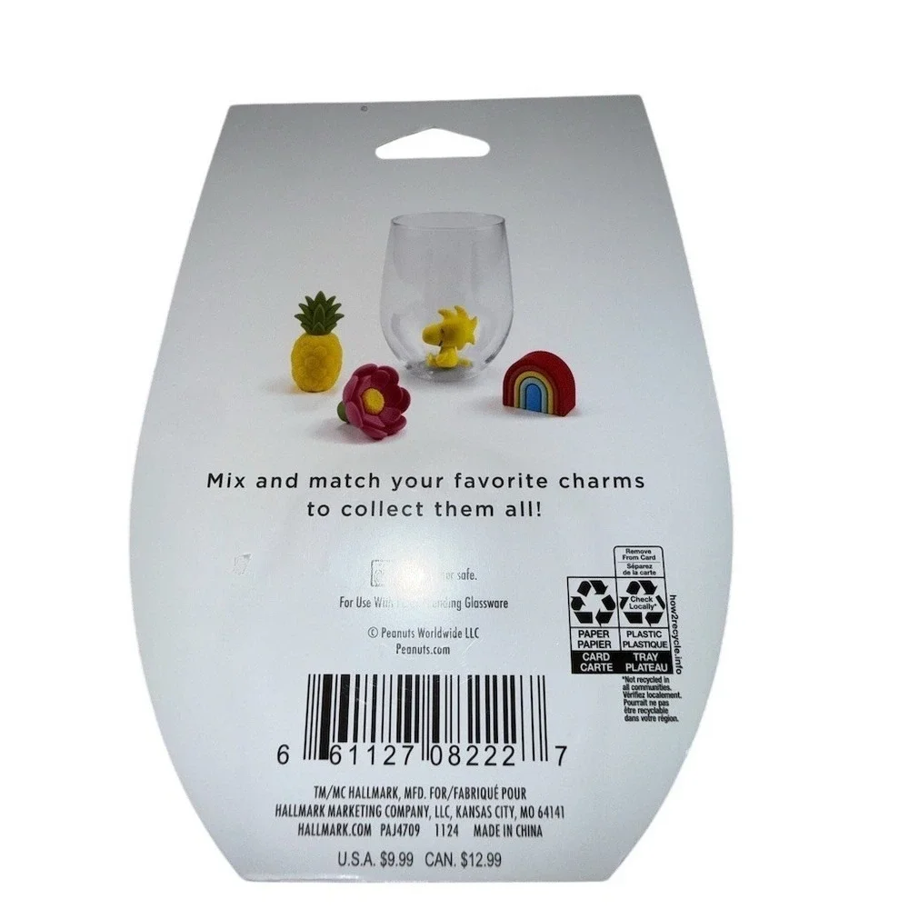 Hallmark Hallmark Woodstock Charmers Attachment for Stemless Wine Glass‎ Yellow